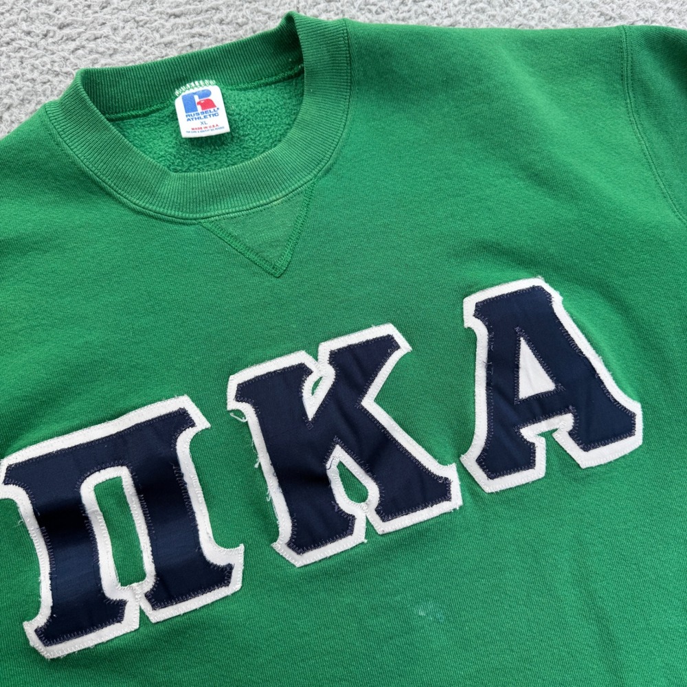 Russell Athletic Green Pi Kappa Alpha Sorority Sweatshirt XL Made USA